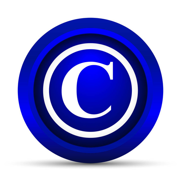 Icono de copyright. Botón de Internet sobre fondo blanco
 - Foto, imagen
