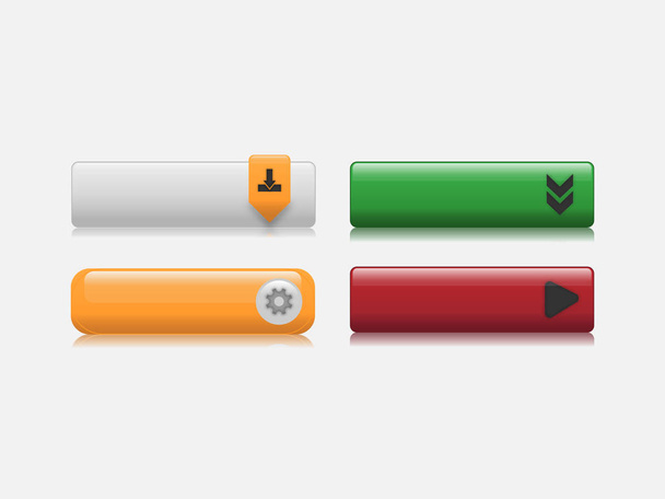 action buttons with different styles and shapes. Action button vector for web - Вектор,изображение
