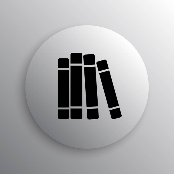 Icono de biblioteca de libros. Botón de Internet sobre fondo blanco
 - Foto, Imagen