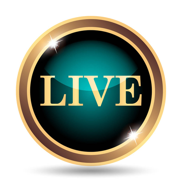 Live icon. Internet button on white background - Photo, Image