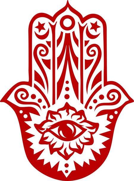 HAMSA - hand van fatima - bescherming amulet - Vector, afbeelding