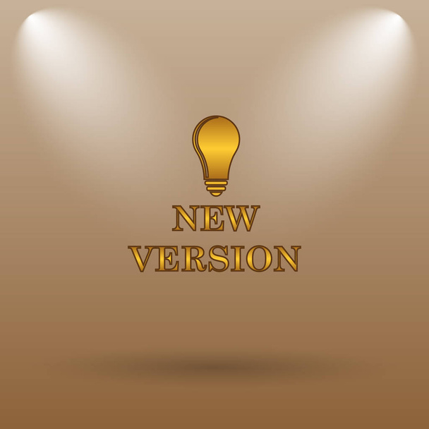 New version icon. Internet button on brown background - Photo, Image