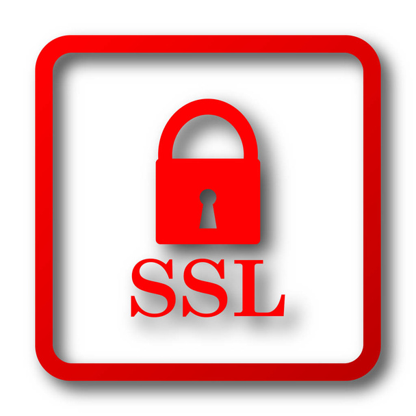Ícone SSL. Botão de Internet no fundo branco
 - Foto, Imagem