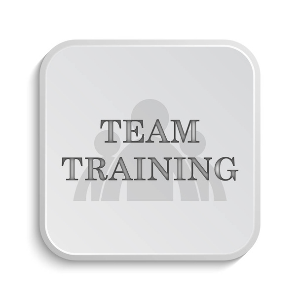 Icono de entrenamiento de equipo. Botón de Internet sobre fondo blanco
 - Foto, Imagen