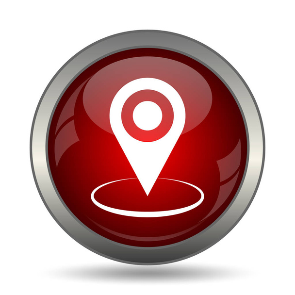 Icono de ubicación del pin. Botón de Internet sobre fondo blanco
 - Foto, imagen