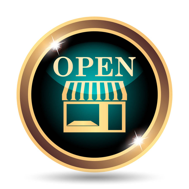 Open store icon. Internet button on white background - Photo, Image