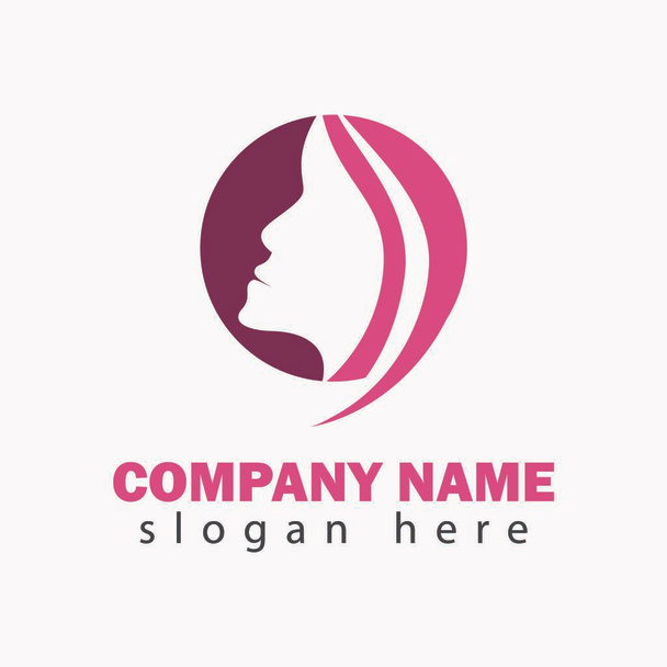 Beauty face care vector logotype design illustration emblem isolated - Vector, Image