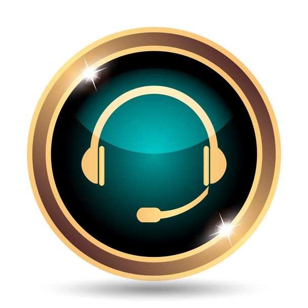Headphones icon. Internet button on white background - Photo, Image