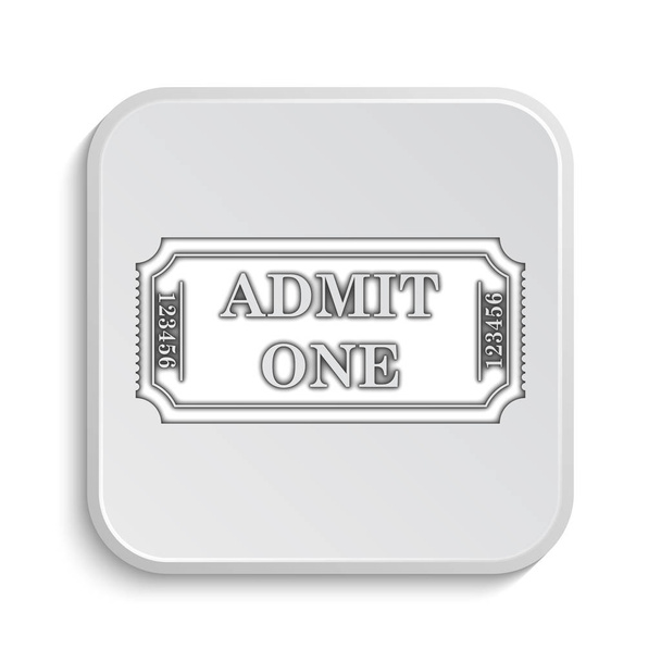 Admin egy jegy ikonra. Internet gomb fehér háttér - Fotó, kép
