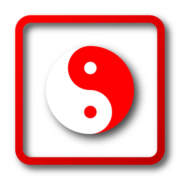 Ying Yang Ikone. Internet-Taste auf weißem Hintergrund - Foto, Bild