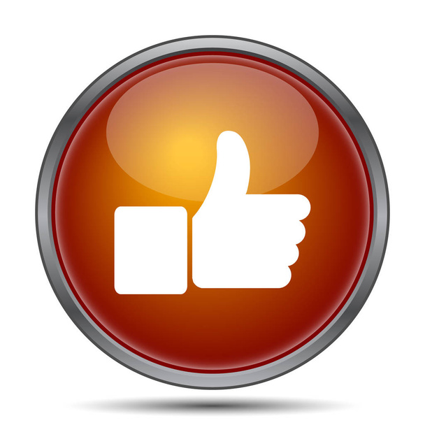 Thumb up icon. Internet button on white background - Photo, Image