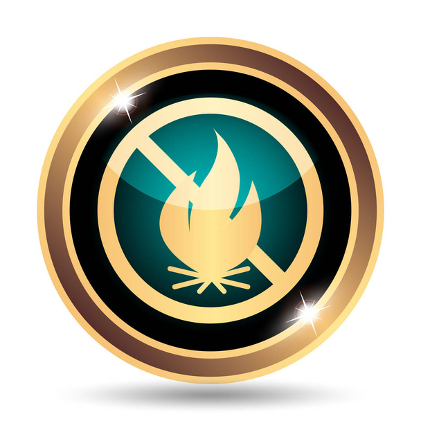 Запретная икона огня. Кнопка Интернет на белом фоне
 - Фото, изображение
