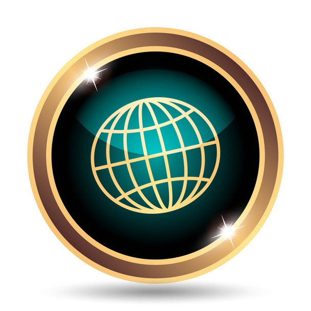 Icono del globo. Botón de Internet sobre fondo blanco
 - Foto, Imagen