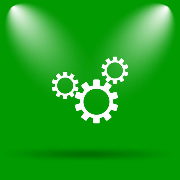Ayarları simgesi. Yeşil renkli butona Internet - Fotoğraf, Görsel