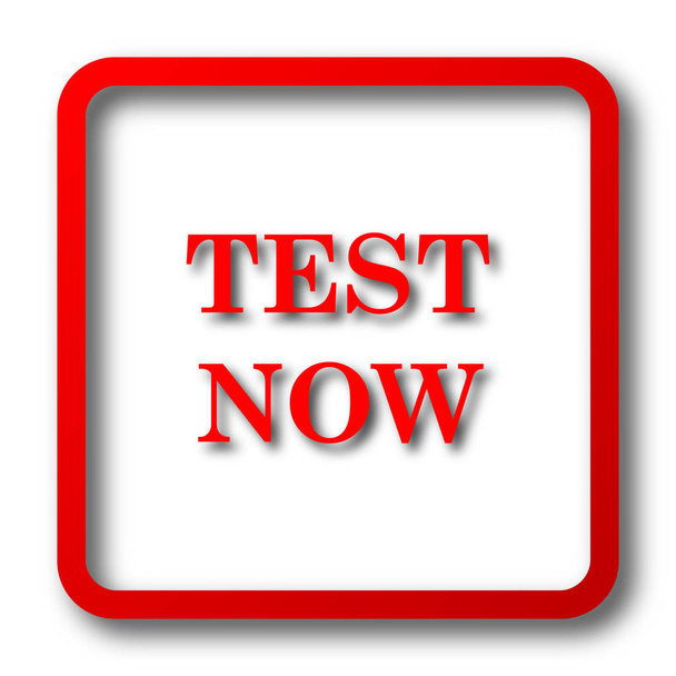 Test now icon. Internet button on white background - Photo, Image