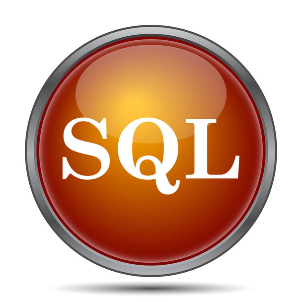 SQL-kuvake. Internet-painike valkoisella taustalla
 - Valokuva, kuva