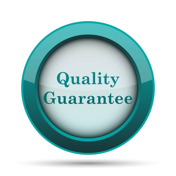 Kwaliteit garantie pictogram. Internet knop op witte achtergrond - Foto, afbeelding