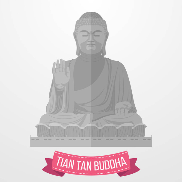 Векторная иллюстрация иконы Будды Тянь Тана на белом фоне
 - Вектор,изображение