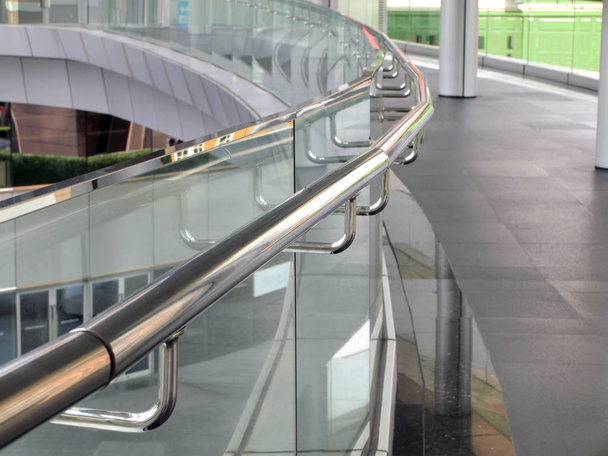 Stainless steel handrails background - Photo, Image