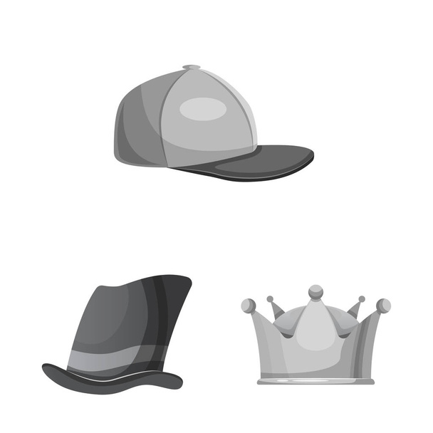 Projeto vetorial de headwear e logotipo da tampa. Conjunto de chapéus e acessórios ilustração vetorial
. - Vetor, Imagem