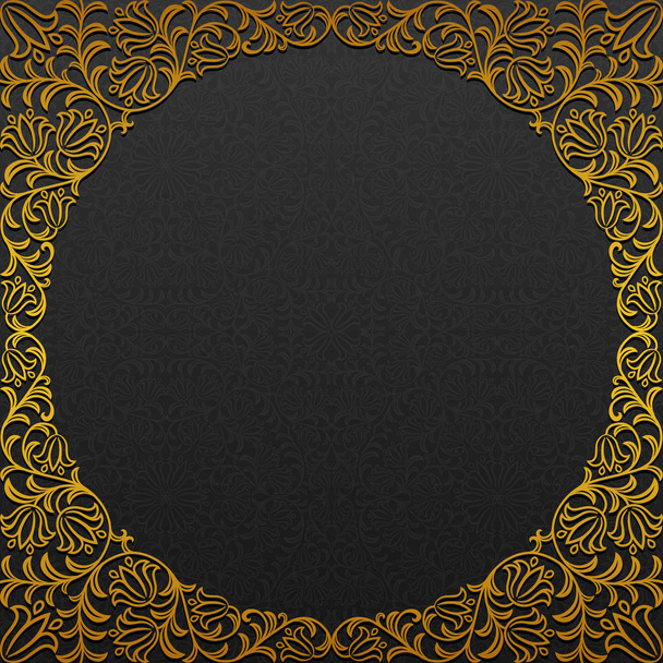 Frame with traditional floral ornament. Vector illustration - Vector, Image