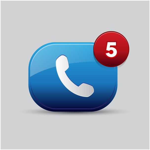 Call Us" icon. Phone receiver and phone button. - Vector, Image