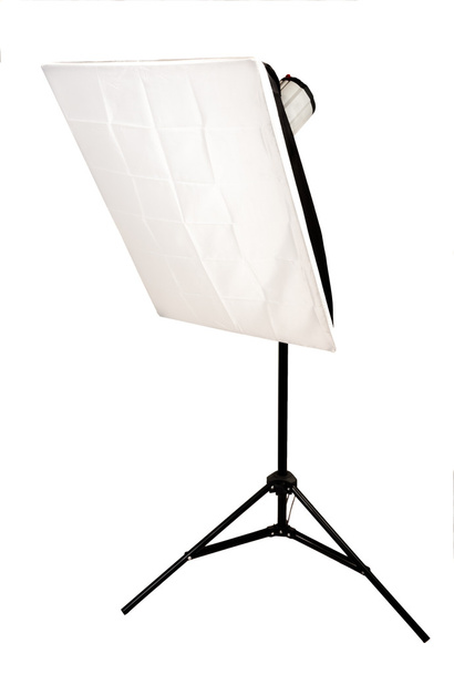 Studio lighting with softbox on the white background - Photo, Image