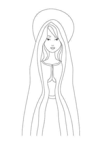 Blessed Virgin Mary doodle illustration  - Vetor, Imagem