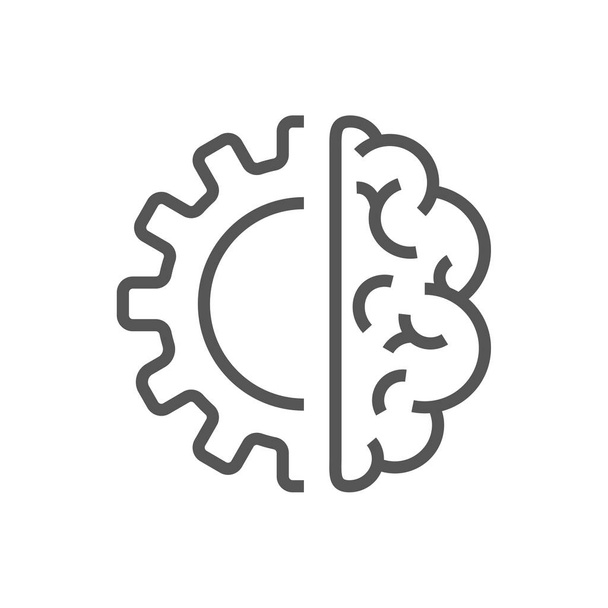 Artificial intelligence brain icon - vector AI technology concept symbol or design element - Vektor, obrázek
