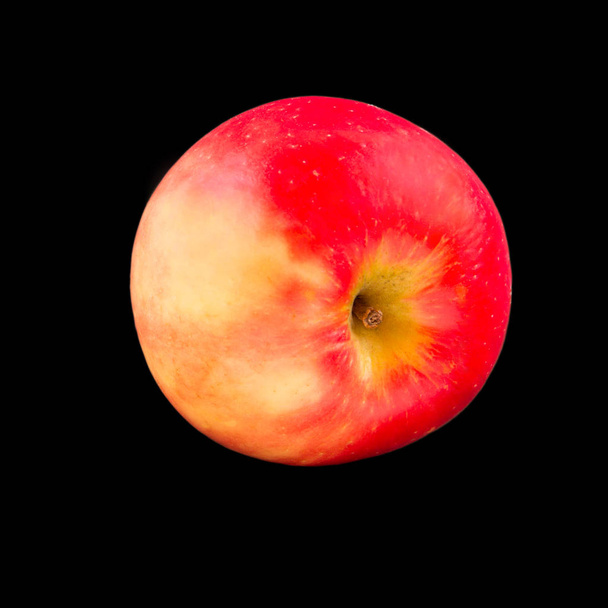 red apple isolated on black background - Fotoğraf, Görsel
