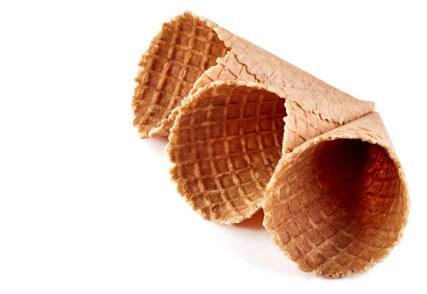 waffle ice cream cone isolated on white background - Photo, Image