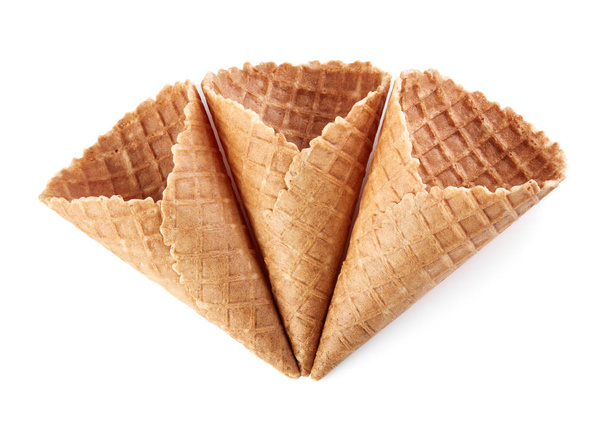 cone de sorvete waffle isolado no fundo branco - Foto, Imagem