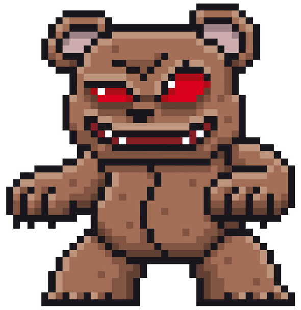 Vector illustration of Cartoon Monster Bear - Pixel design - ベクター画像
