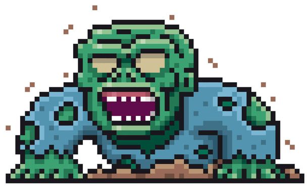 Vector illustration of Cartoon Zombie - Pixel design - ベクター画像