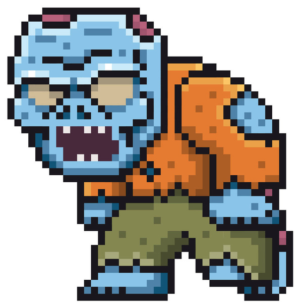 Vector illustration of Cartoon Zombie - Pixel design - Vektör, Görsel
