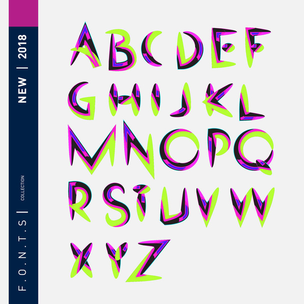 Vektori abstrakti värikäs fontti ja aakkoset
 - Vektori, kuva