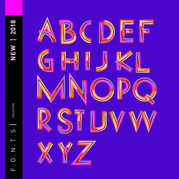 Vector of abstract colorful font and alphabet - Вектор, зображення