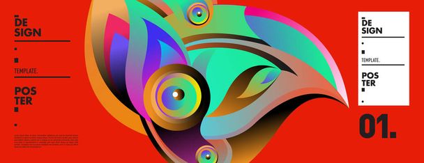 Modèle de conception de bannière avec forme colorée incurvée abstraite. Illustration vectorielle colorée pour fond
  - Vecteur, image