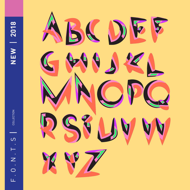 Vetor de abstrato colorido fonte e alfabeto
 - Vetor, Imagem