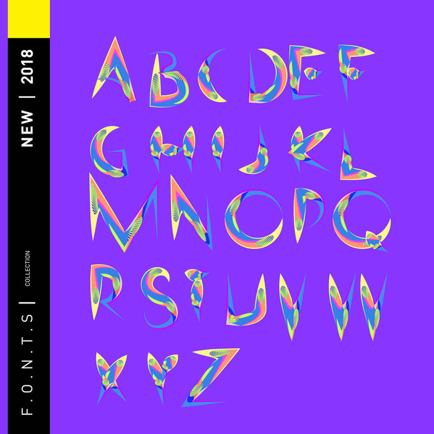 Vector de fuente abstracta de colores y alfabeto
 - Vector, imagen