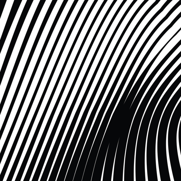 Absztrakt megvetemedett fekete-fehér vonalak háttér - Vektor, kép