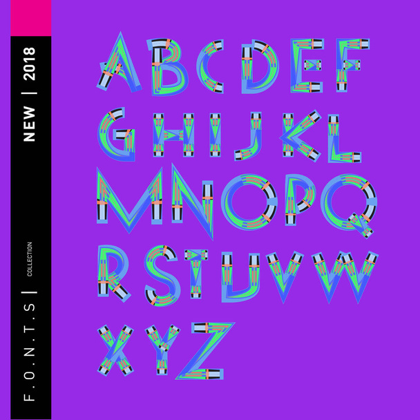 Вектор абстрактного красочного шрифта и алфавита
 - Вектор,изображение