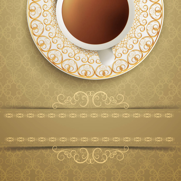 coffee on vintage background. Vector - Vector, Image
