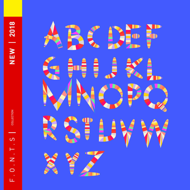 Vector of abstract colorful font and alphabet - Vektor, obrázek