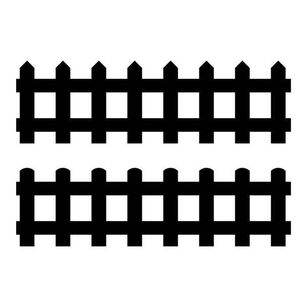 Силуэт Черный забор. Векторная иллюстрация ограждений
 - Вектор,изображение