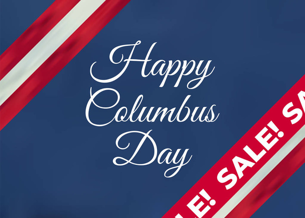 Columbus Day Verenigde Staten nationale feestdag met Columbus-schip. Happy dag van Columbus vectorillustratie - Vector, afbeelding