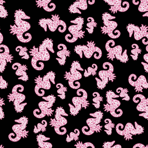 包装紙の落書きのパターン。ベクトルの図。黒、白、ピンク色に。抽象的な素敵な背景. - ベクター画像