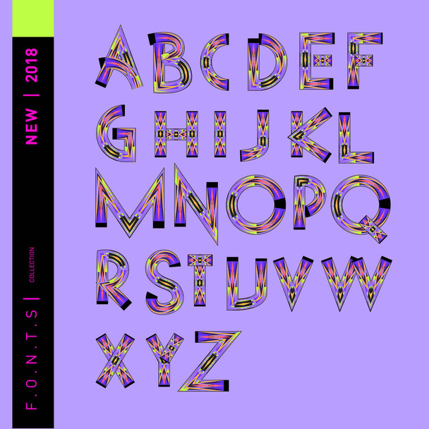 Vektor abstraktní barevné písmo a abeceda - Vektor, obrázek