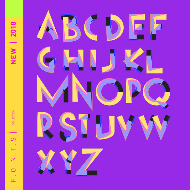 Vector of abstract colorful font and alphabet - Vektori, kuva