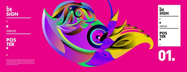 Modèle de conception de bannière avec forme colorée incurvée abstraite. Illustration vectorielle colorée pour fond
  - Vecteur, image